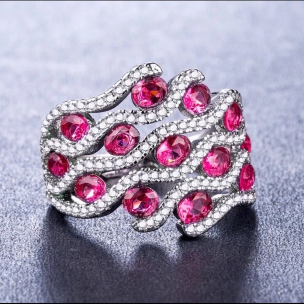 Gorgeous 925 Silver Filled Ruby Ring - image 2